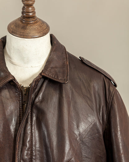 Vintage 1980s Schott Naked Cowhide Leather A2 Flying Jacket