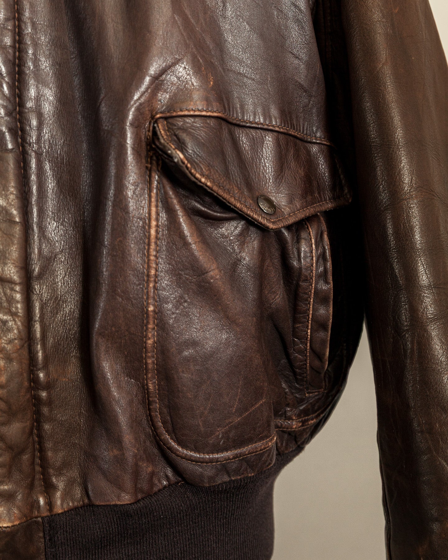 Vintage 1980s Schott Naked Cowhide Leather A2 Flying Jacket