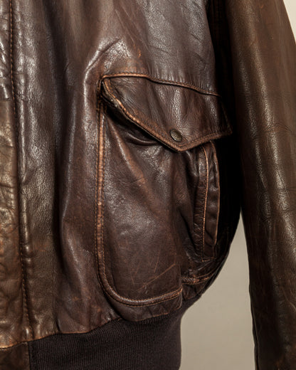 Vintage 1980s Schott Naked Cowhide Leather A2 Flying Jacket