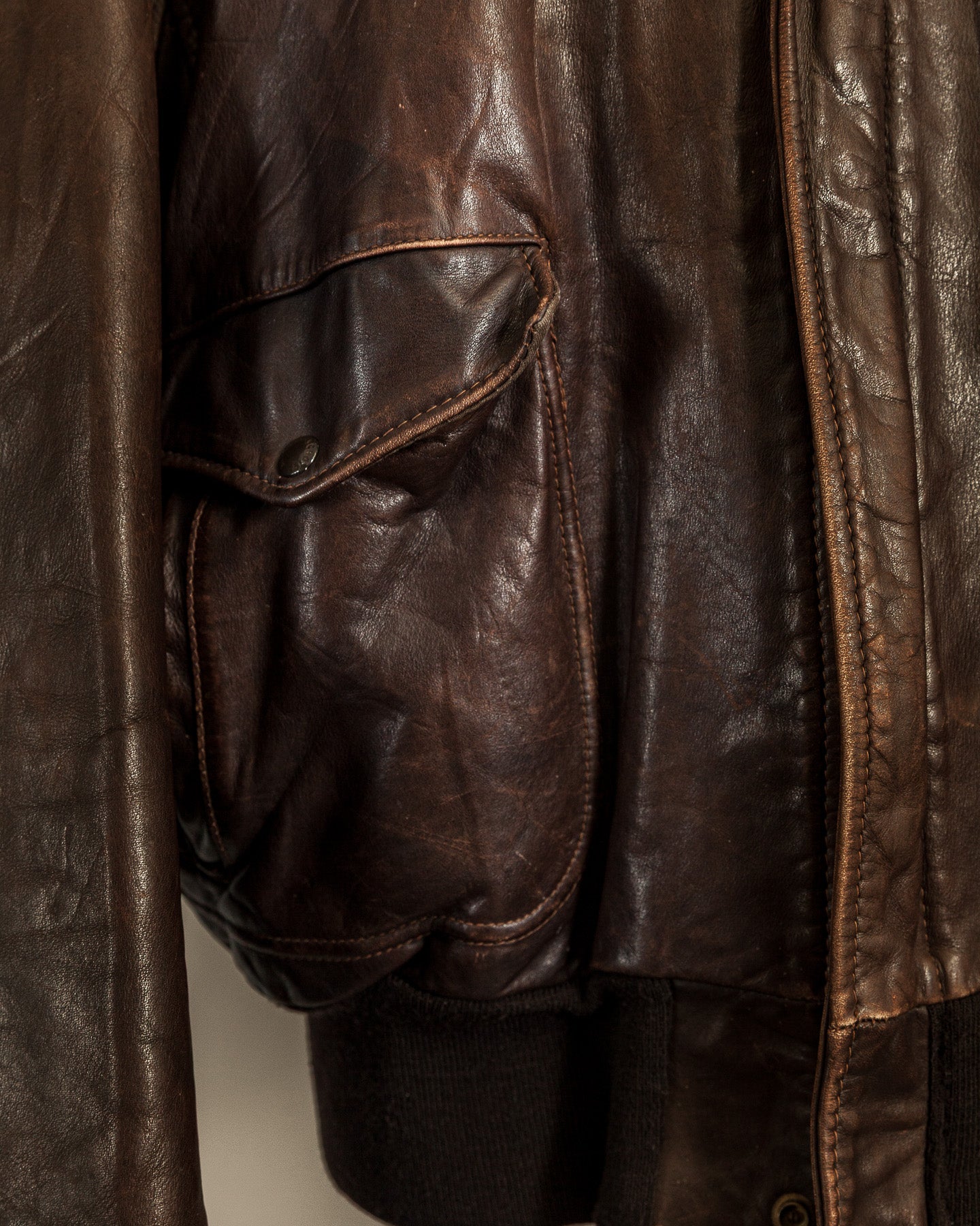 Vintage 1980s Schott Naked Cowhide Leather A2 Flying Jacket