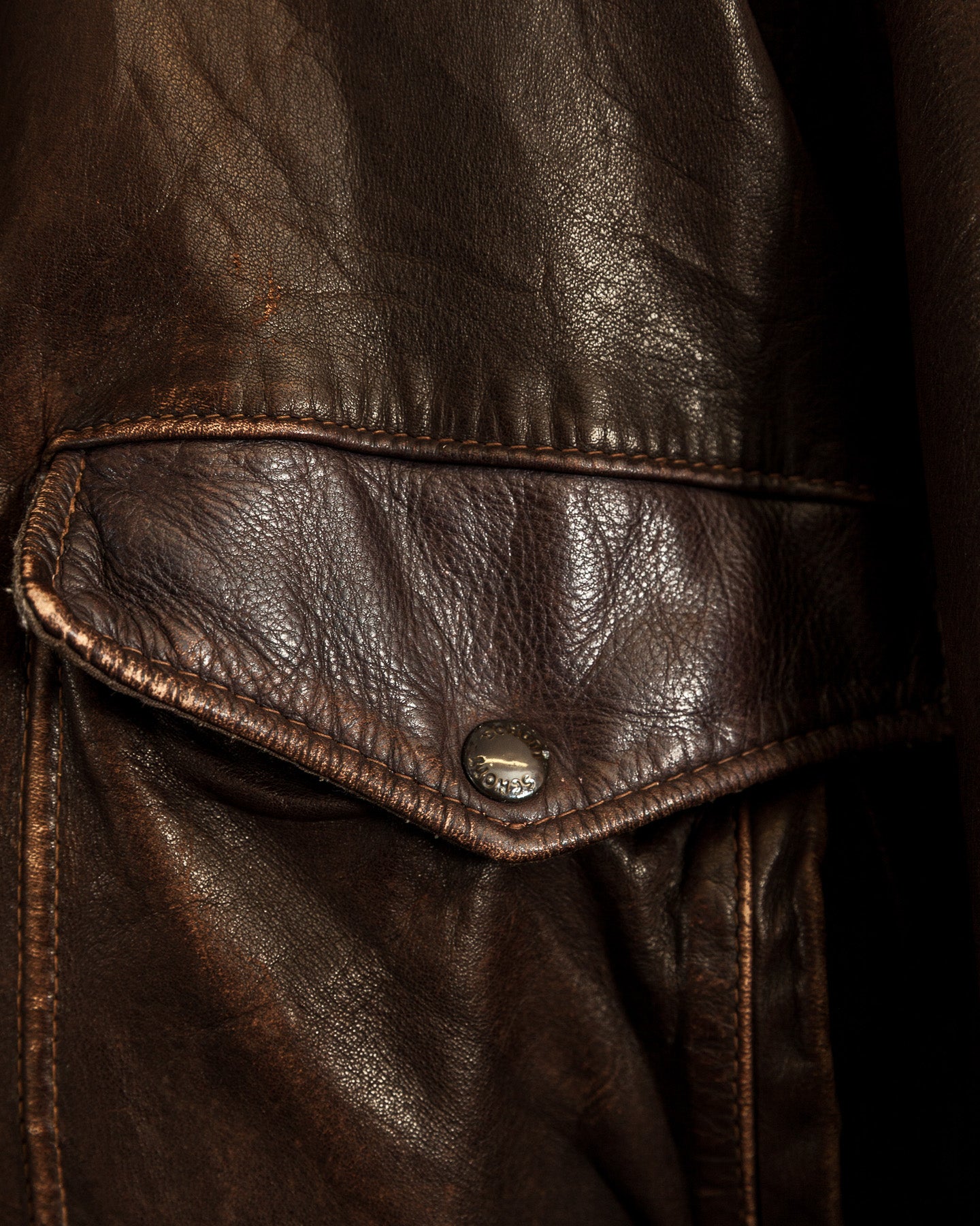 Vintage 1980s Schott Naked Cowhide Leather A2 Flying Jacket