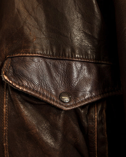 Vintage 1980s Schott Naked Cowhide Leather A2 Flying Jacket