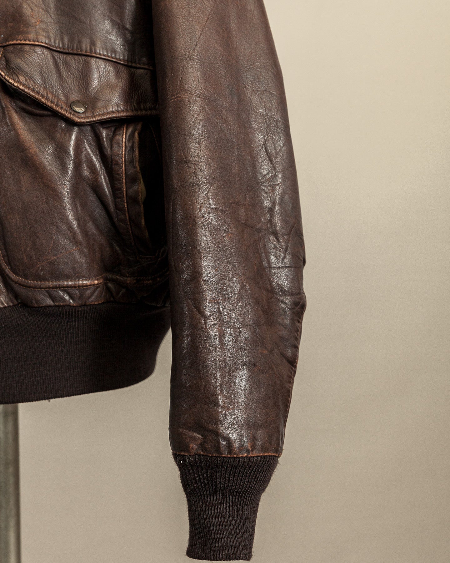 Vintage 1980s Schott Naked Cowhide Leather A2 Flying Jacket