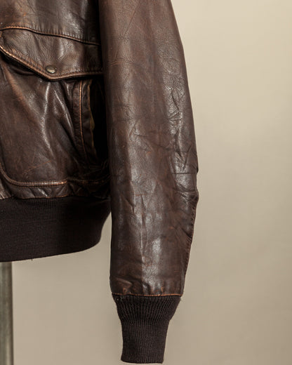 Vintage 1980s Schott Naked Cowhide Leather A2 Flying Jacket
