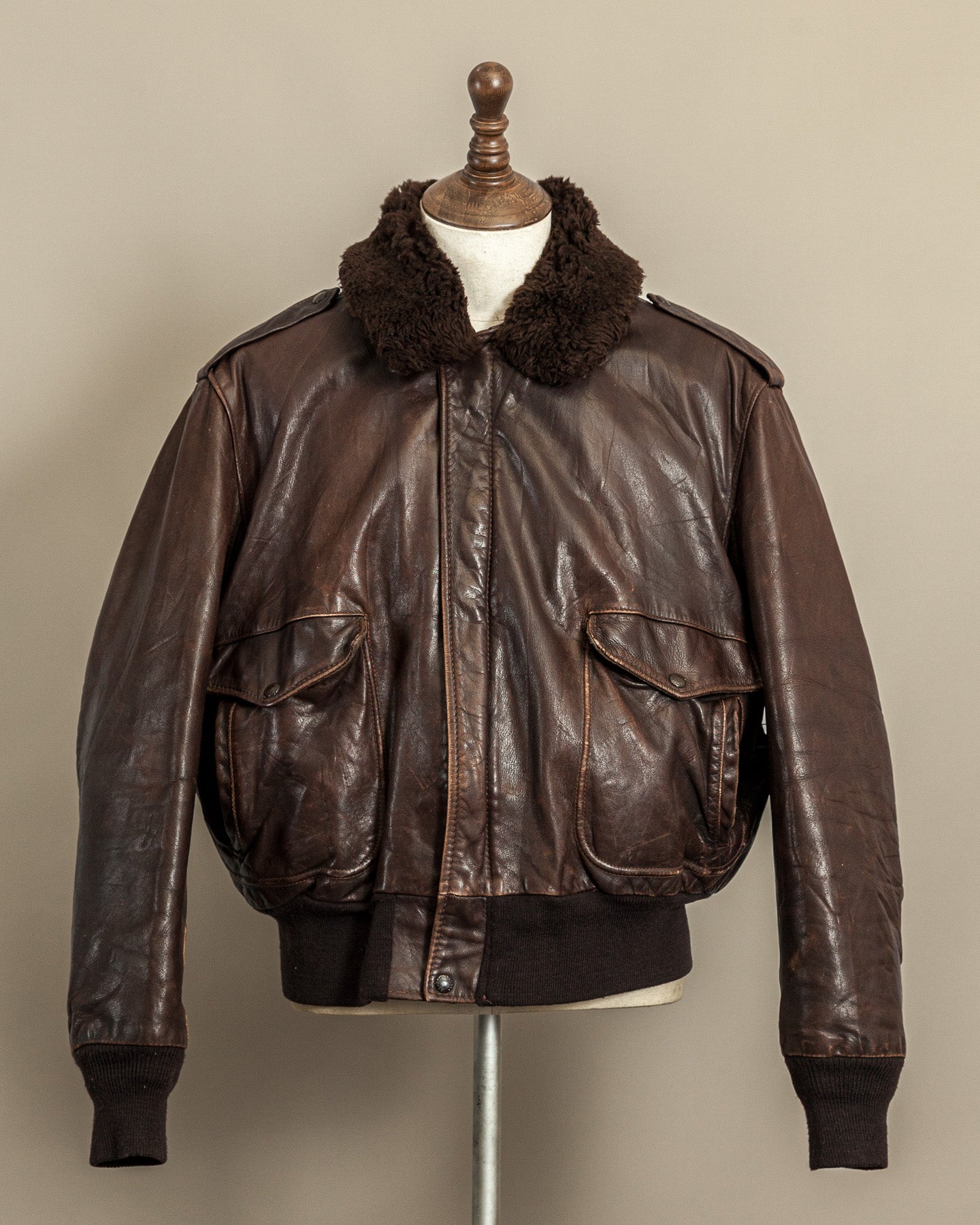 Vintage 1980s Schott Naked Cowhide Leather A2 Flying Jacket