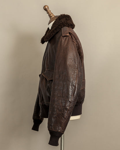 Vintage 1980s Schott Naked Cowhide Leather A2 Flying Jacket
