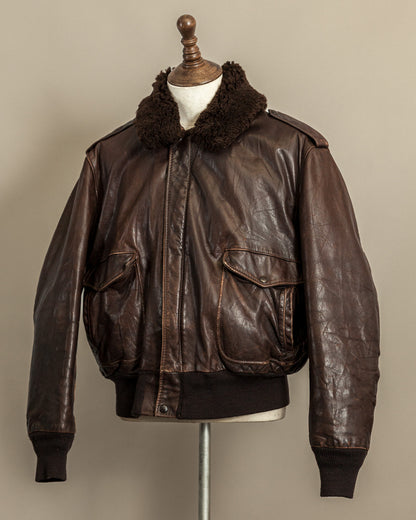 Vintage 1980s Schott Naked Cowhide Leather A2 Flying Jacket