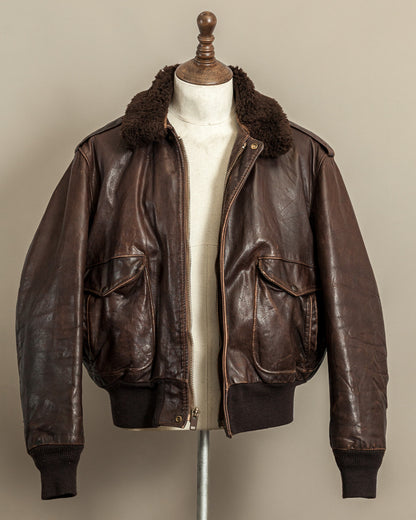 Vintage 1980s Schott Naked Cowhide Leather A2 Flying Jacket