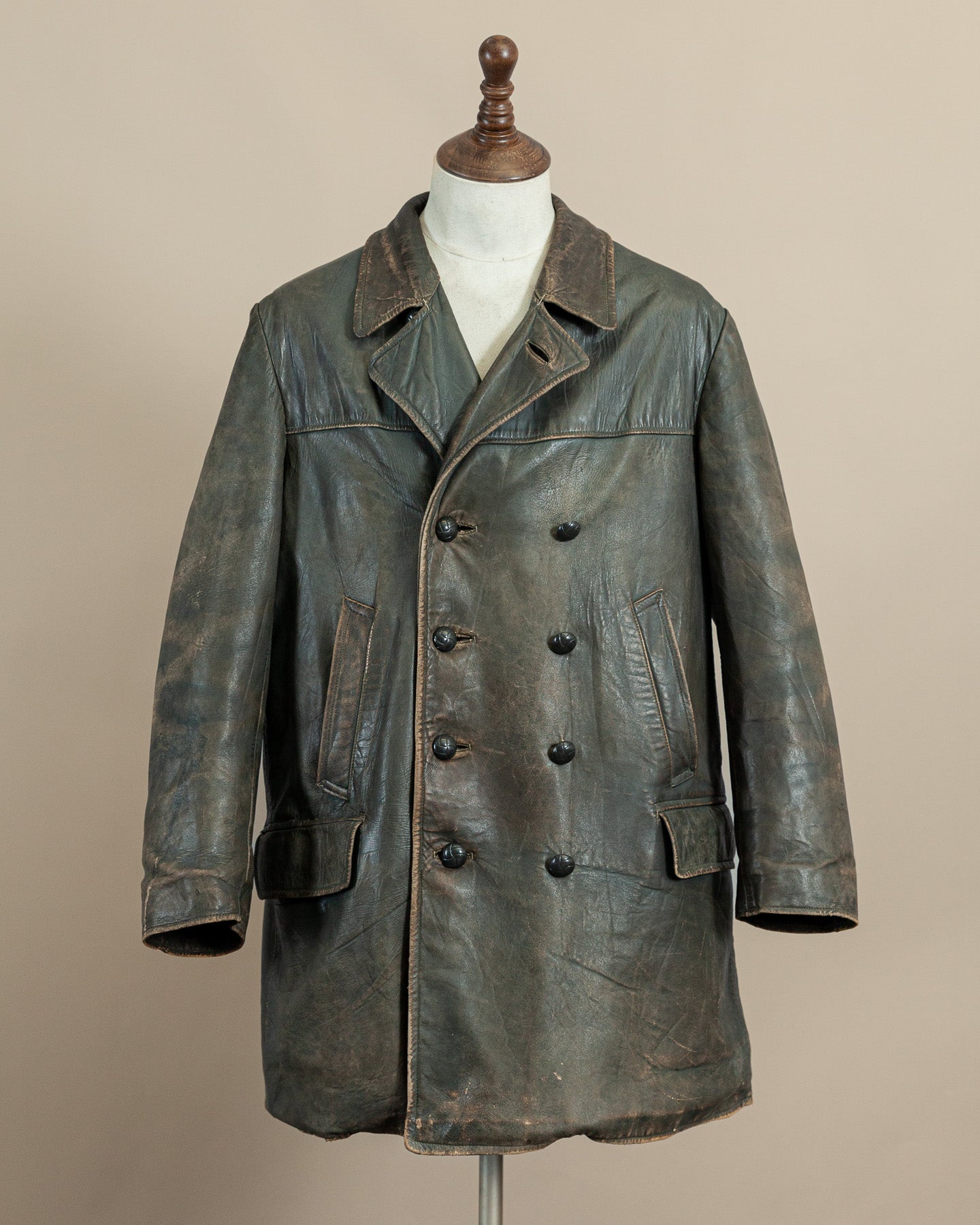 Vintage WWII German Kriegsmarine Leather U-Boat Jacket