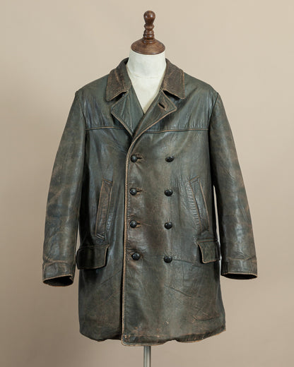Vintage WWII German Kriegsmarine Leather U-Boat Jacket