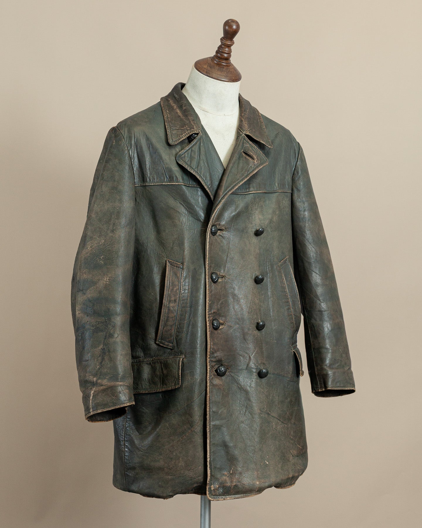 Vintage WWII German Kriegsmarine Leather U-Boat Jacket