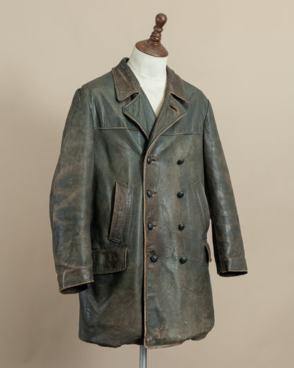 Vintage WWII German Kriegsmarine Leather U-Boat Jacket