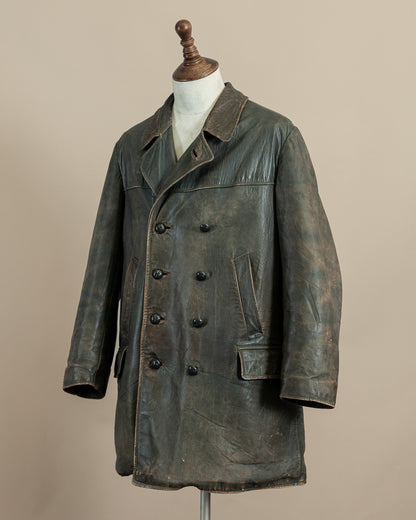 Vintage WWII German Kriegsmarine Leather U-Boat Jacket