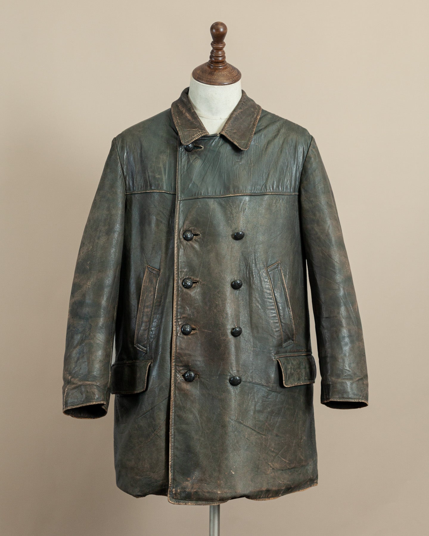 Vintage WWII German Kriegsmarine Leather U-Boat Jacket