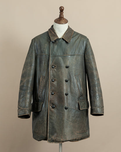 Vintage WWII German Kriegsmarine Leather U-Boat Jacket