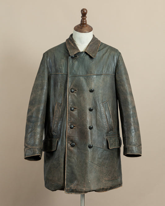 Vintage WWII German Kriegsmarine Leather U-Boat Jacket