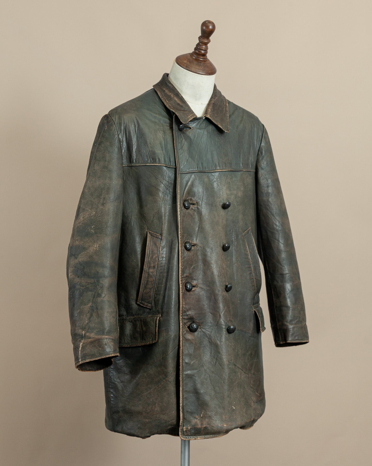 Vintage WWII German Kriegsmarine Leather U-Boat Jacket