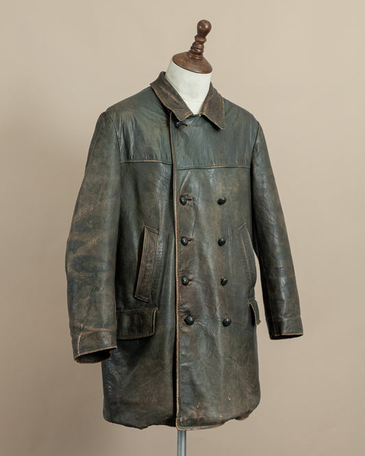 Vintage WWII German Kriegsmarine Leather U-Boat Jacket
