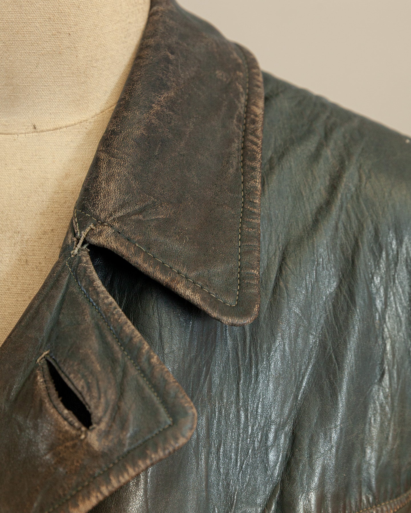 Vintage WWII German Kriegsmarine Leather U-Boat Jacket
