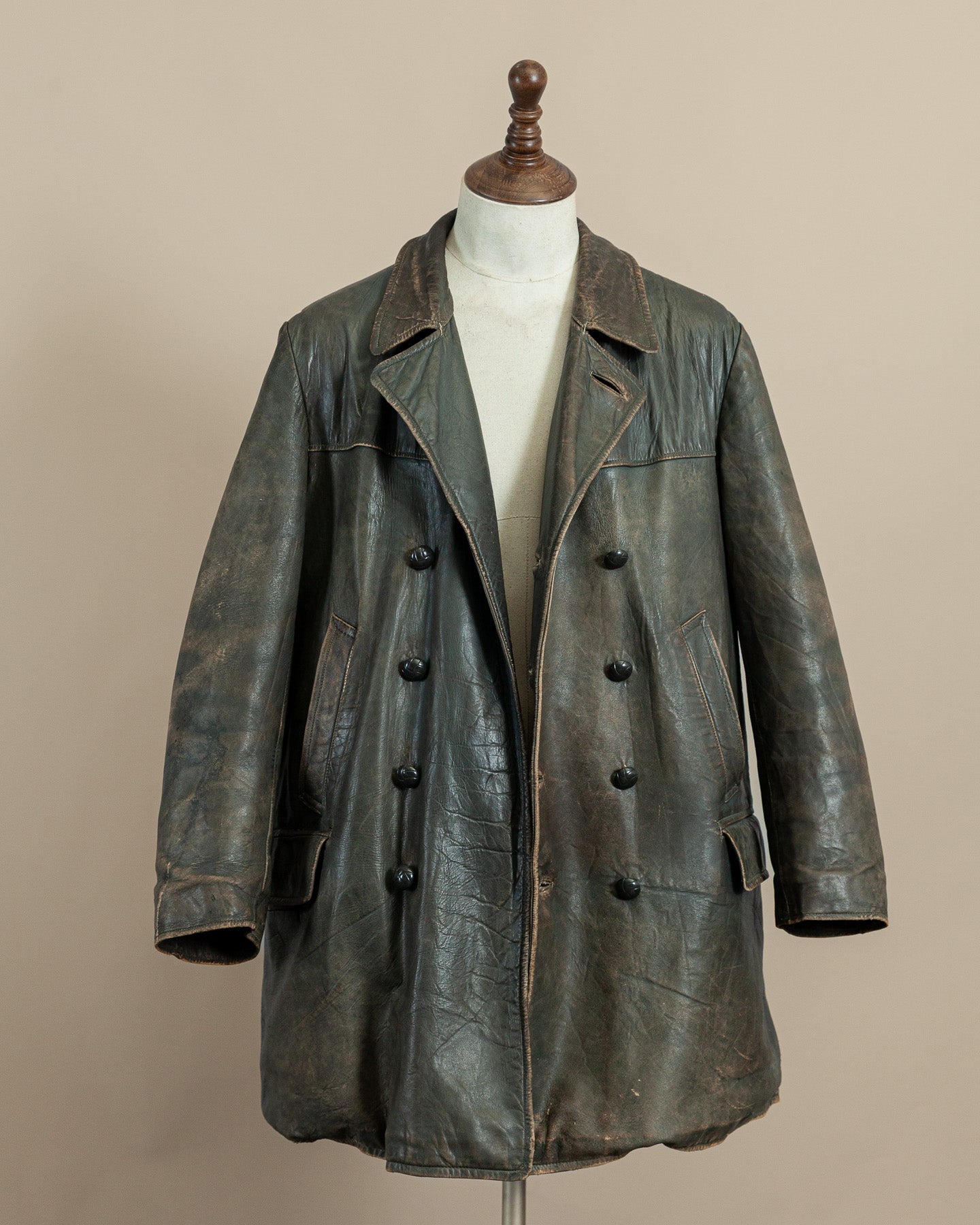 Vintage WWII German Kriegsmarine Leather U-Boat Jacket