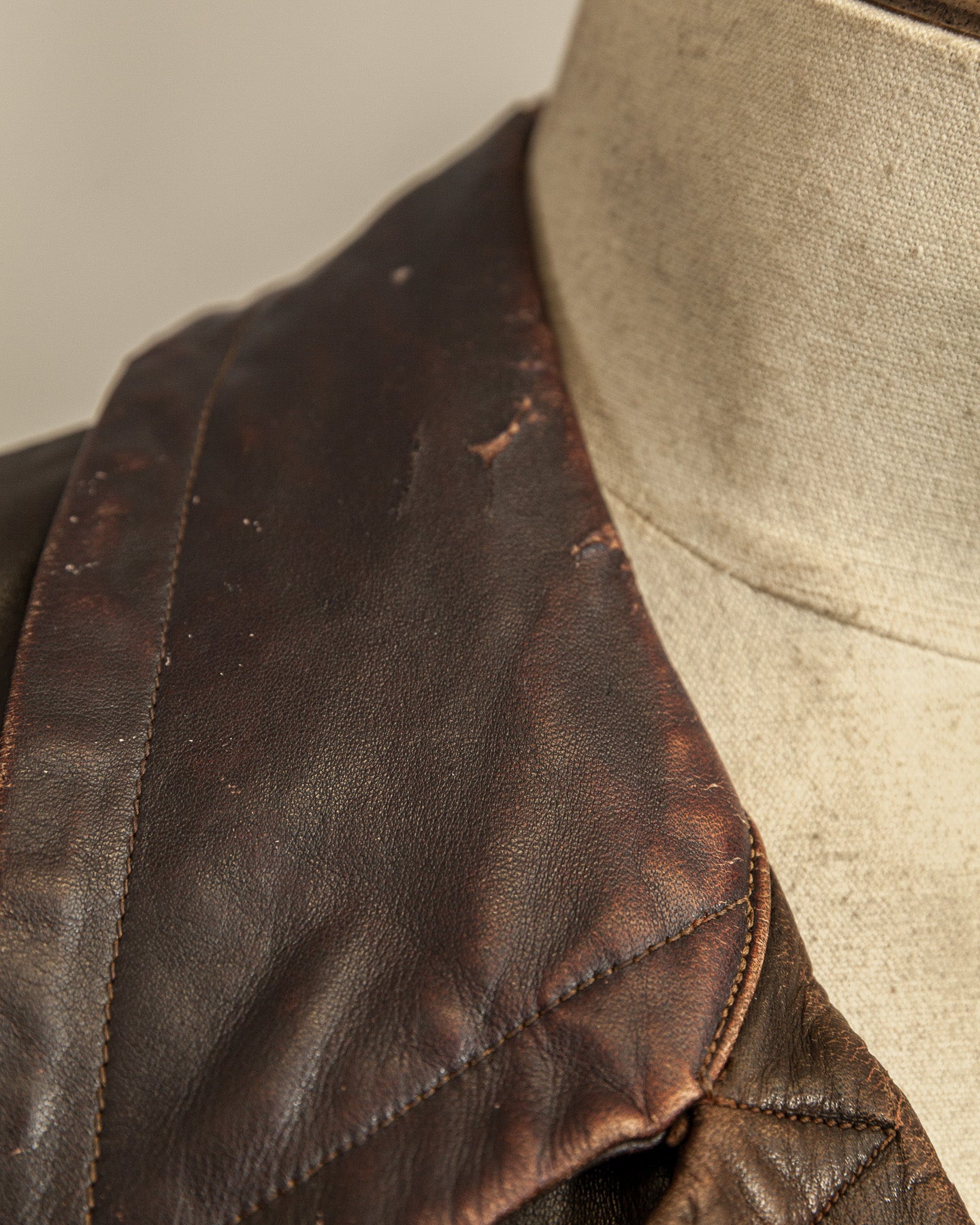 Vintage WWII German Officer Horsehide Leather Trench Coat