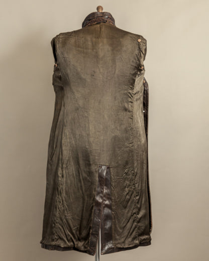 Vintage WWII German Officer Horsehide Leather Trench Coat