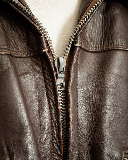 Vintage 1930s Swedish Horsehide Leather Motorcycle Jacket- Medium (40-42)
