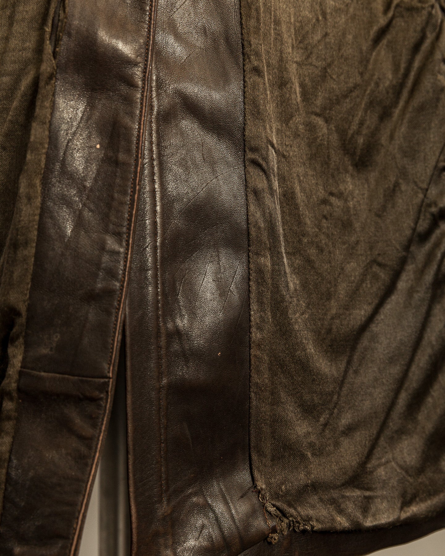 Vintage WWII German Officer Horsehide Leather Trench Coat