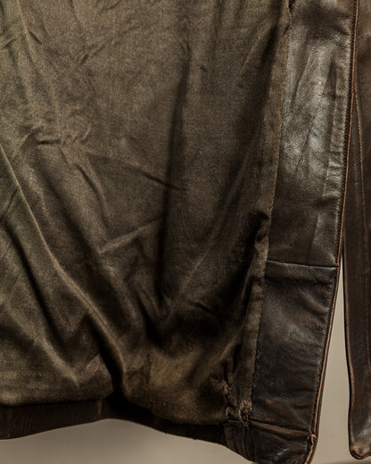 Vintage WWII German Officer Horsehide Leather Trench Coat