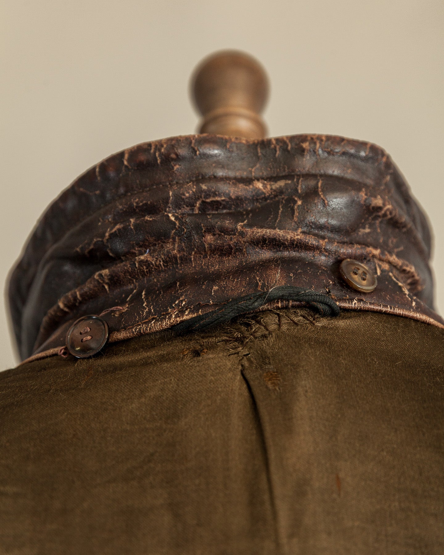Vintage WWII German Officer Horsehide Leather Trench Coat