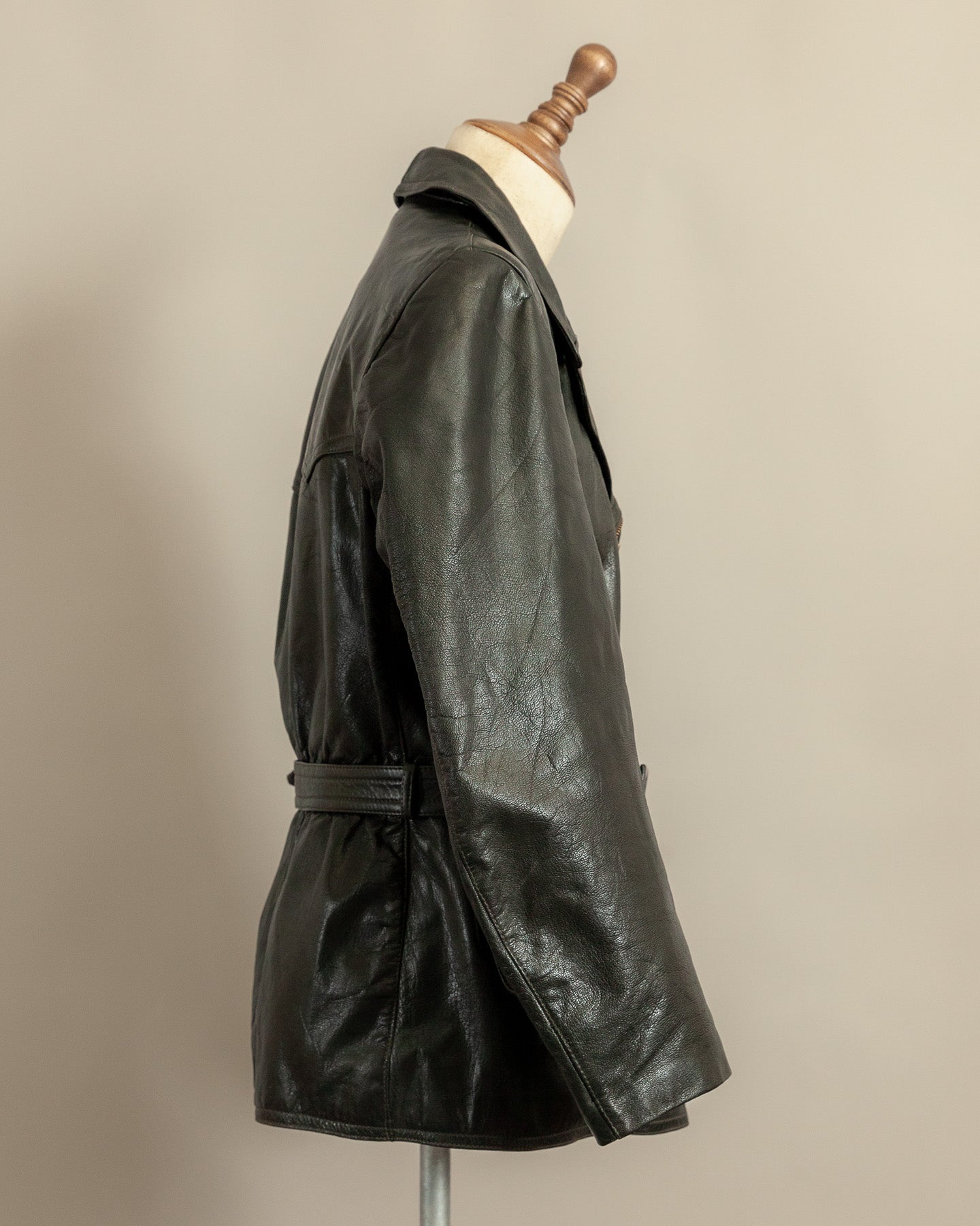 Vintage 1940s German Leather Motorcycle Dispatch Rider Jacket