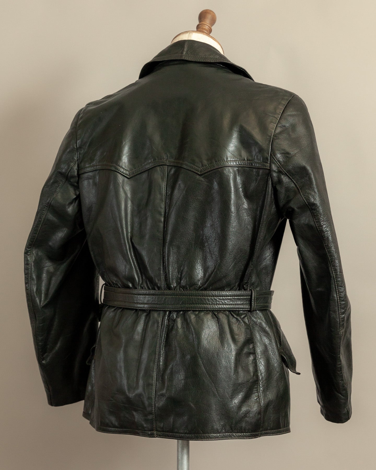 Vintage 1940s German Leather Motorcycle Dispatch Rider Jacket