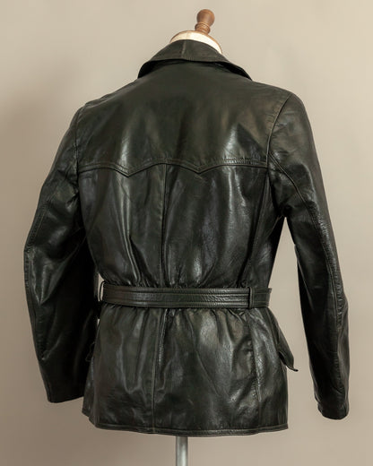 Vintage 1940s German Leather Motorcycle Dispatch Rider Jacket