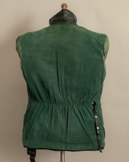 Vintage 1940s German Leather Motorcycle Dispatch Rider Jacket