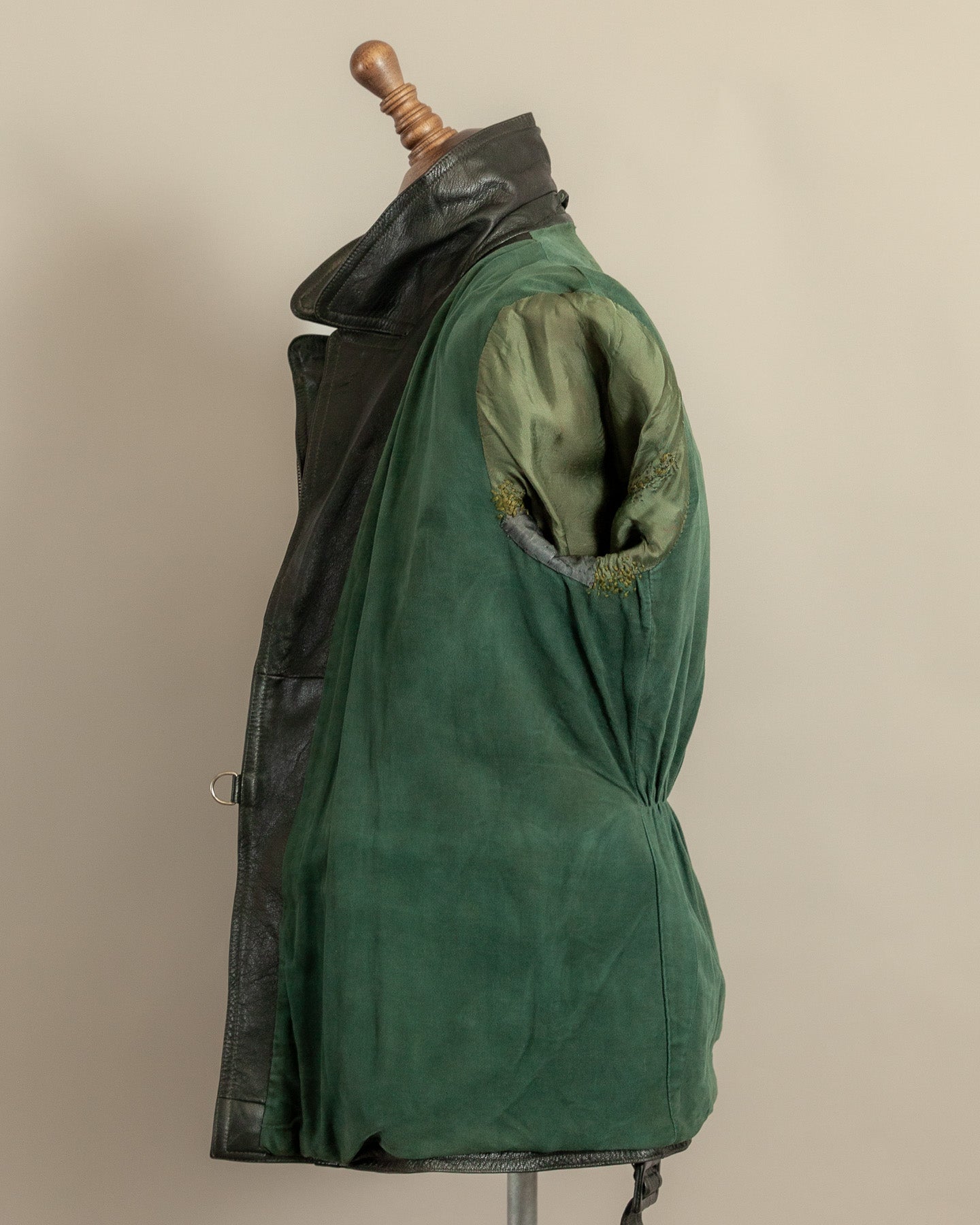 Vintage 1940s German Leather Motorcycle Dispatch Rider Jacket