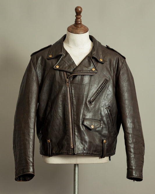 Vintage 1983–84 Schott Perfecto 115 Brown Cowhide Double Riders Jacket