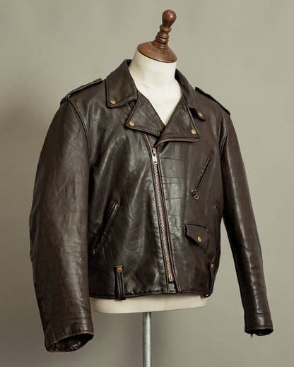 Vintage 1983–84 Schott Perfecto 115 Brown Cowhide Double Riders Jacket