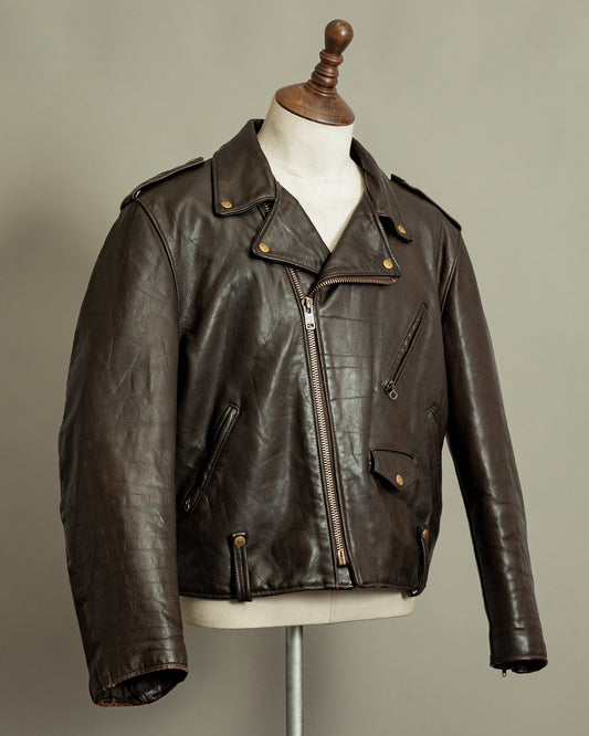 Vintage 1983–84 Schott Perfecto 115 Brown Cowhide Double Riders Jacket