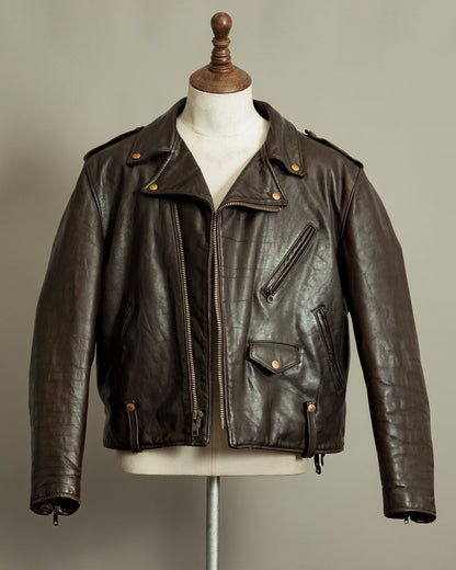 Vintage 1983–84 Schott Perfecto 115 Brown Cowhide Double Riders Jacket