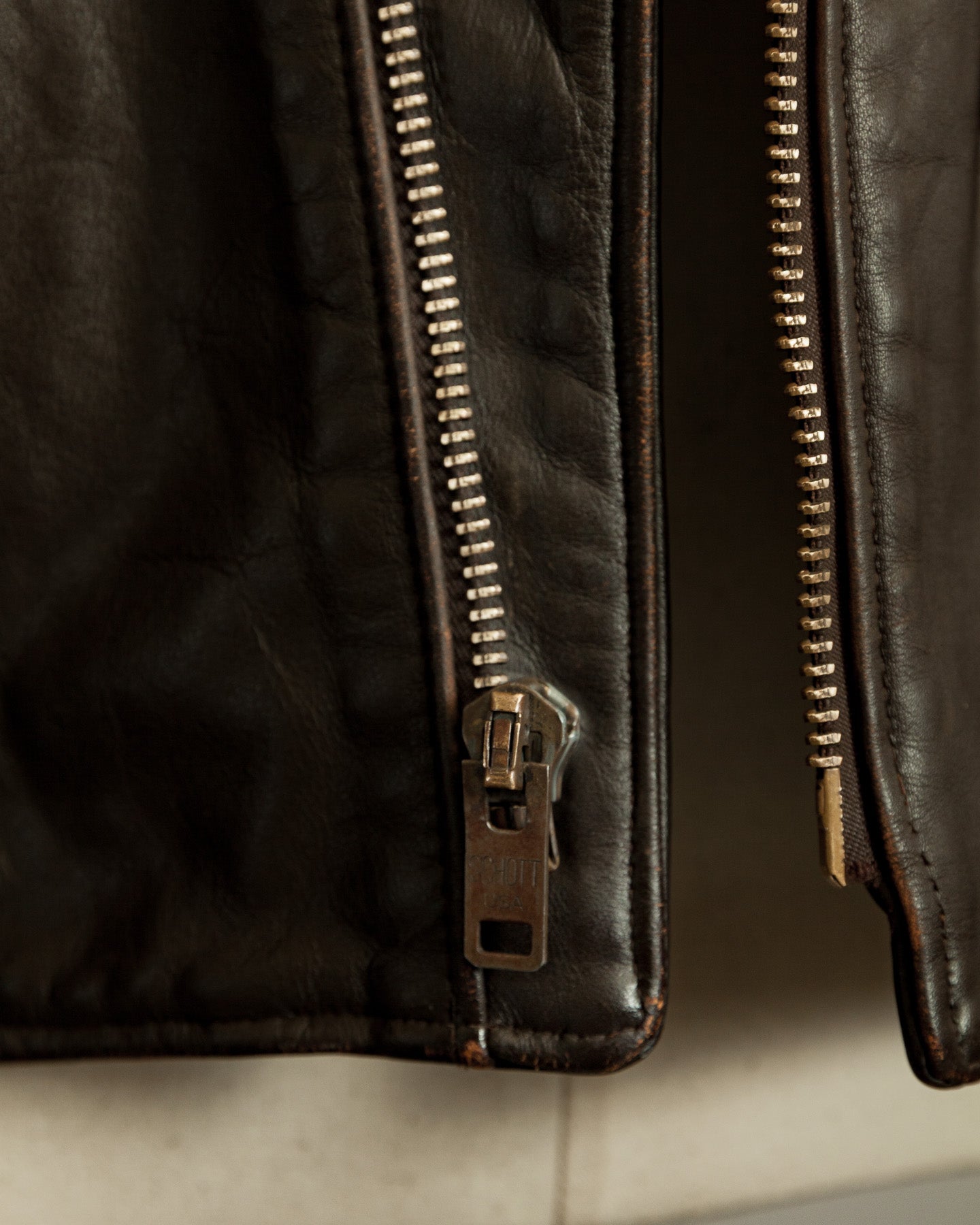 Vintage 1983–84 Schott Perfecto 115 Brown Cowhide Double Riders Jacket