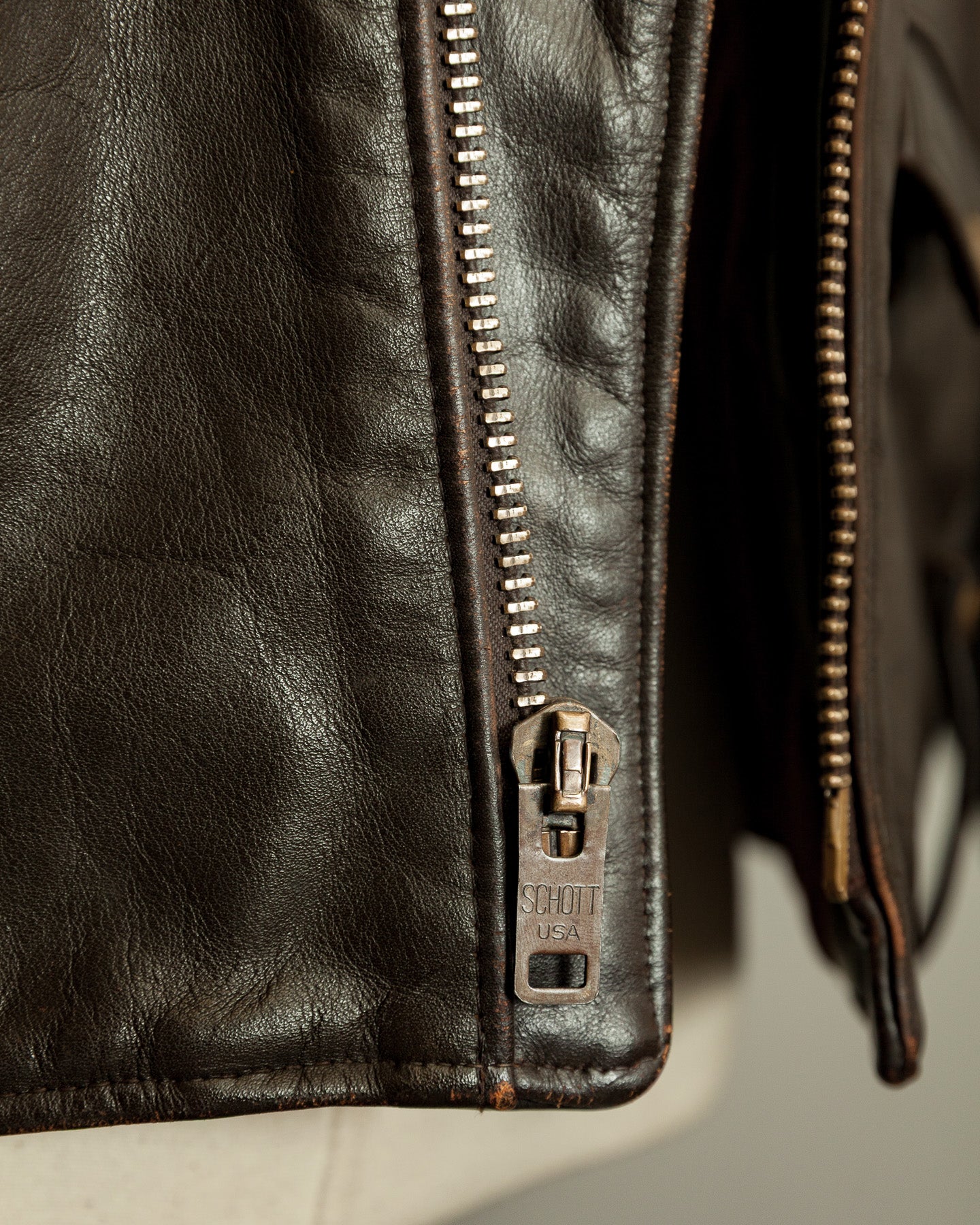 Vintage 1983–84 Schott Perfecto 115 Brown Cowhide Double Riders Jacket