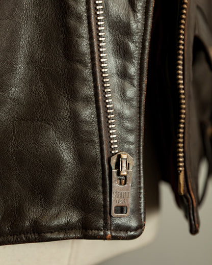Vintage 1983–84 Schott Perfecto 115 Brown Cowhide Double Riders Jacket