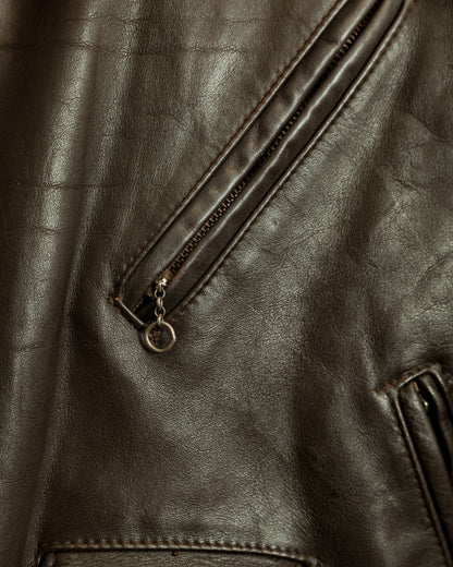 Vintage 1983–84 Schott Perfecto 115 Brown Cowhide Double Riders Jacket