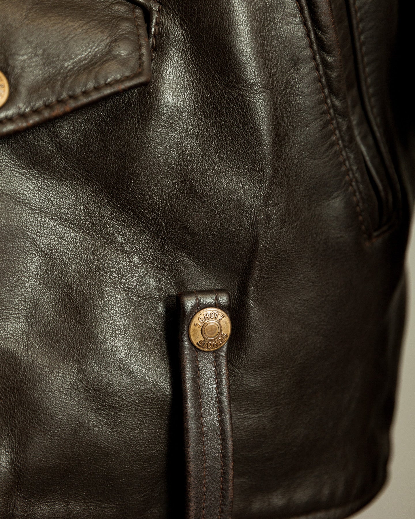 Vintage 1983–84 Schott Perfecto 115 Brown Cowhide Double Riders Jacket