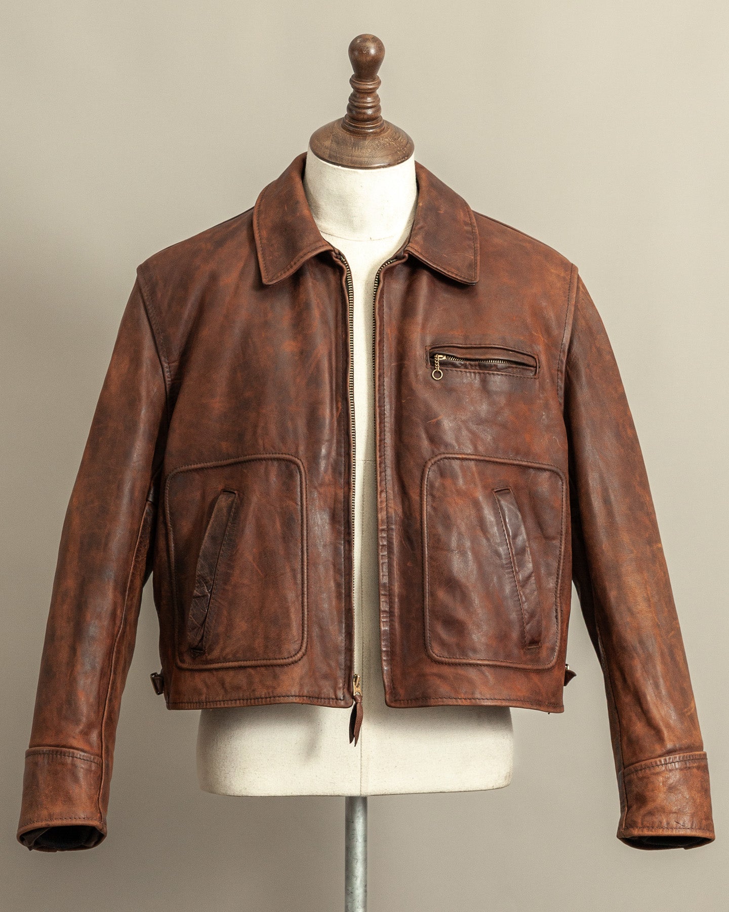 Vintage Aero Leather Montgomery Horsehide Leather Jacket