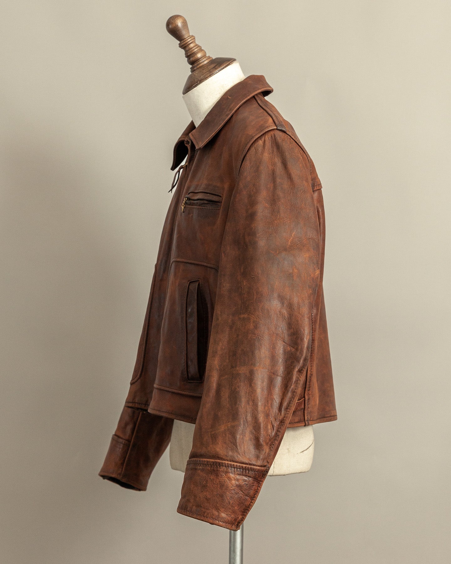 Vintage Aero Leather Montgomery Horsehide Leather Jacket