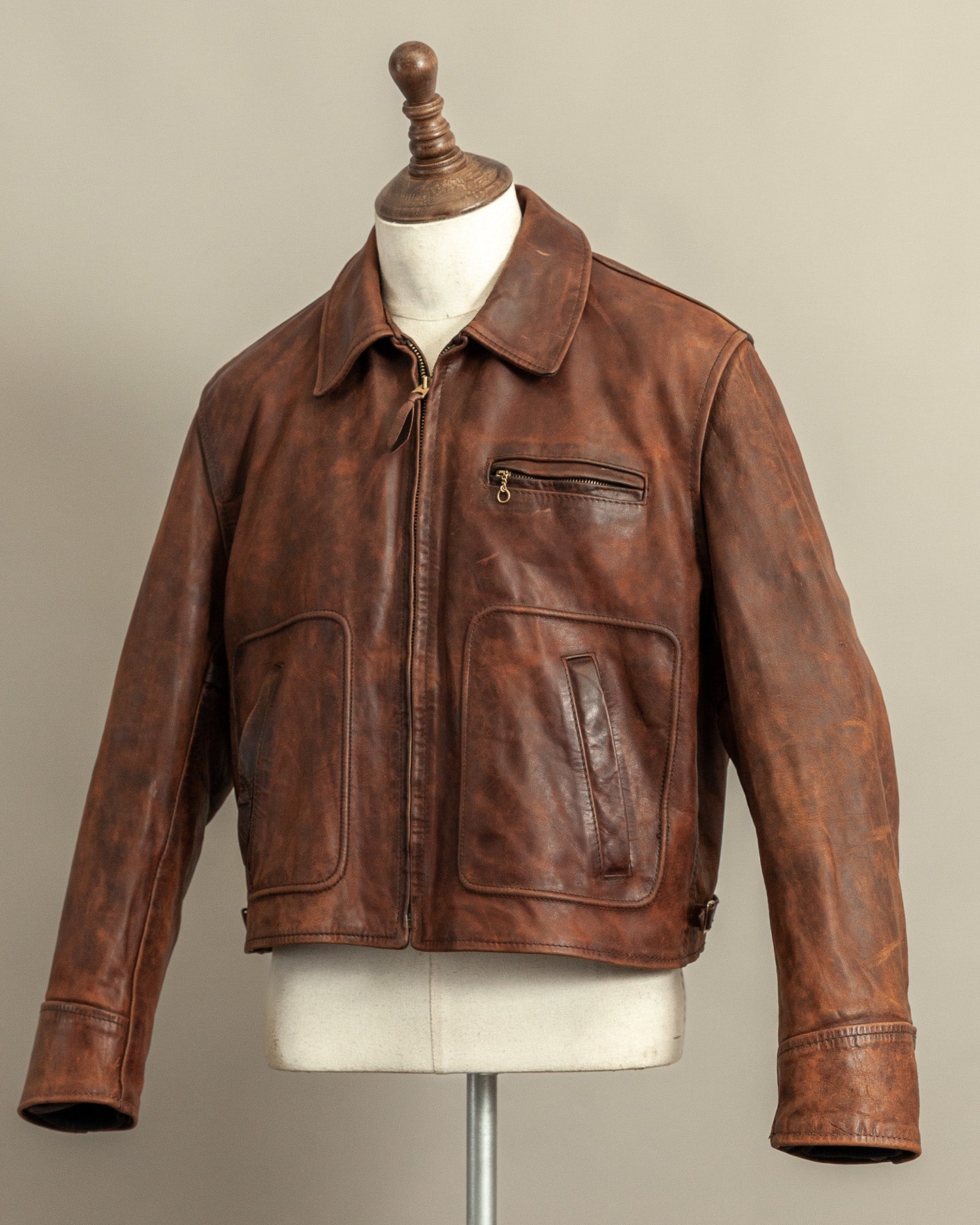 Vintage Aero Leather Montgomery Horsehide Leather Jacket