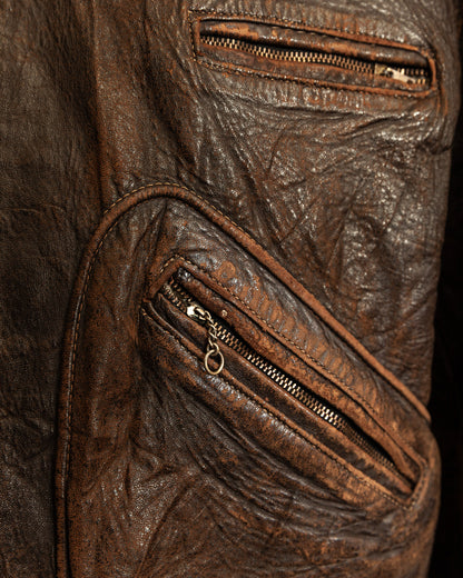 Vintage Late 1920s–1930s Interwar Horsehide Leather Motorcycle Jacket | Aero Zips