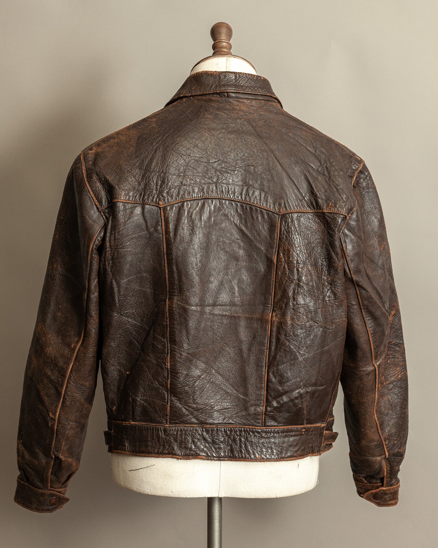 Vintage Late 1920s–1930s Interwar Horsehide Leather Motorcycle Jacket | Aero Zips