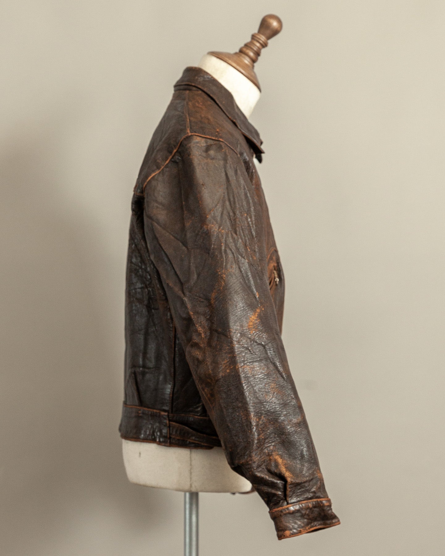 Vintage Late 1920s–1930s Interwar Horsehide Leather Motorcycle Jacket | Aero Zips